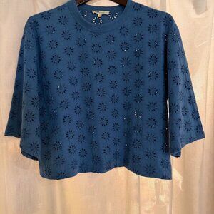 Madewell Blue Eyelet Top – Size Small (NWT)